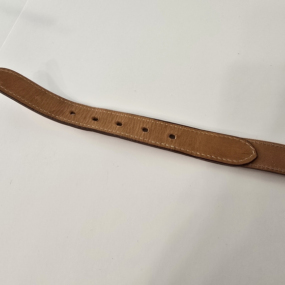 Vineyard Vines Whale Belt Leather Print Aquatic Ocean Leather Webbed Web Size S - Picture 9 of 10